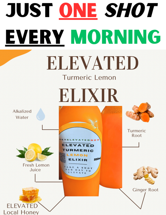 ELEVATED ELIXIR - Turmeric, Ginger, Lemon, & Alkalized Water